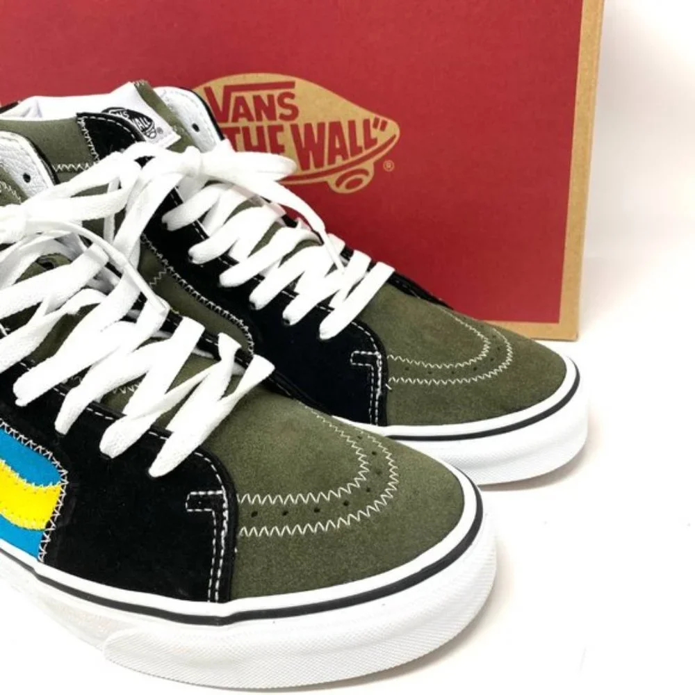 Vans SK8-HI Zig Zag Shoes Women's Size 6 7 Blue Green Suede Canvas VN0A4BV619Y - Picture 8 of 10